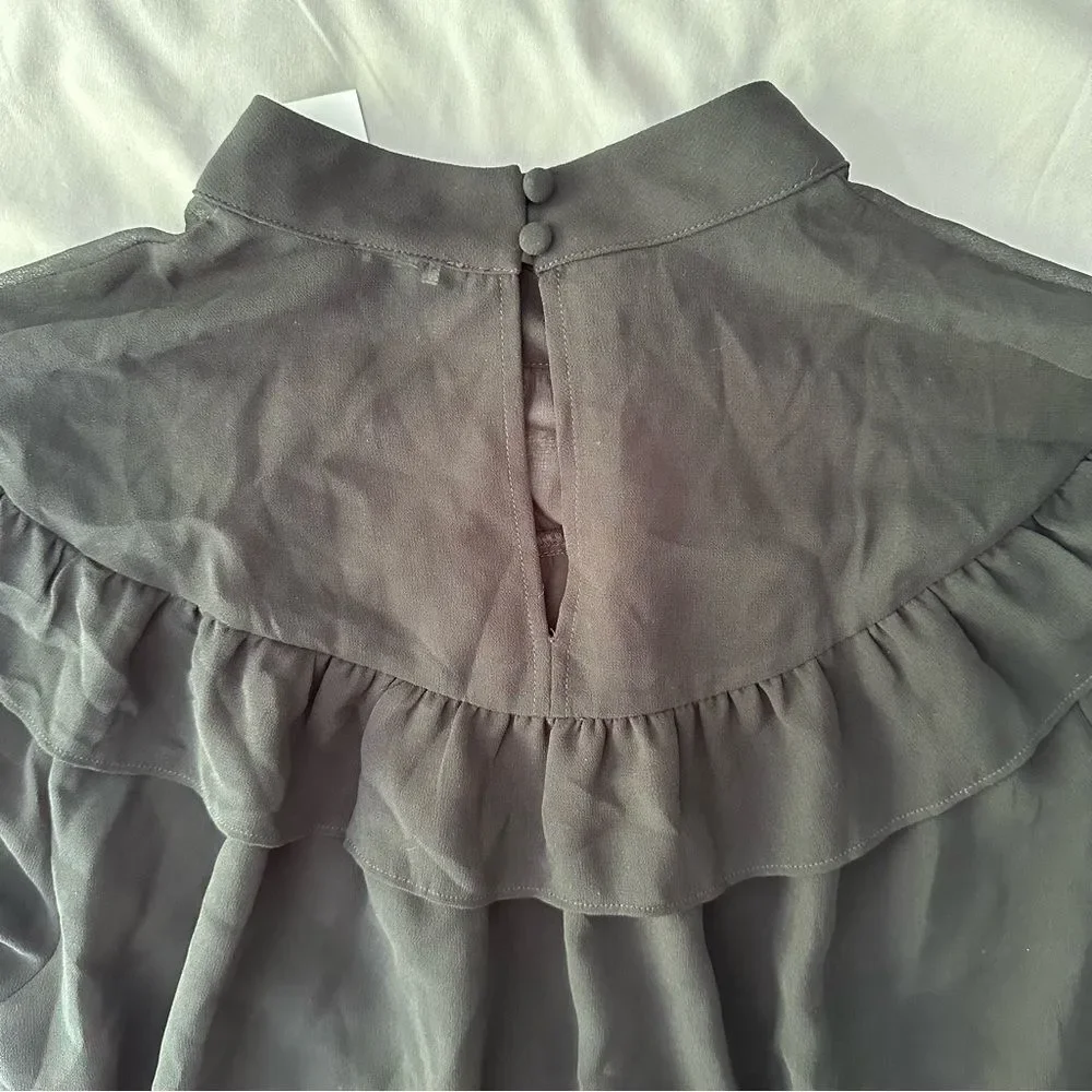NWT! Ann Taylor Ruffle Flowy Peasant Blouse - Picture 4 of 9